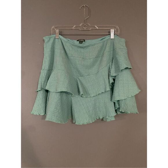 Wild Fable Green Blue Pull On Tiered Mini Skirt Size XL - Picture 1 of 5